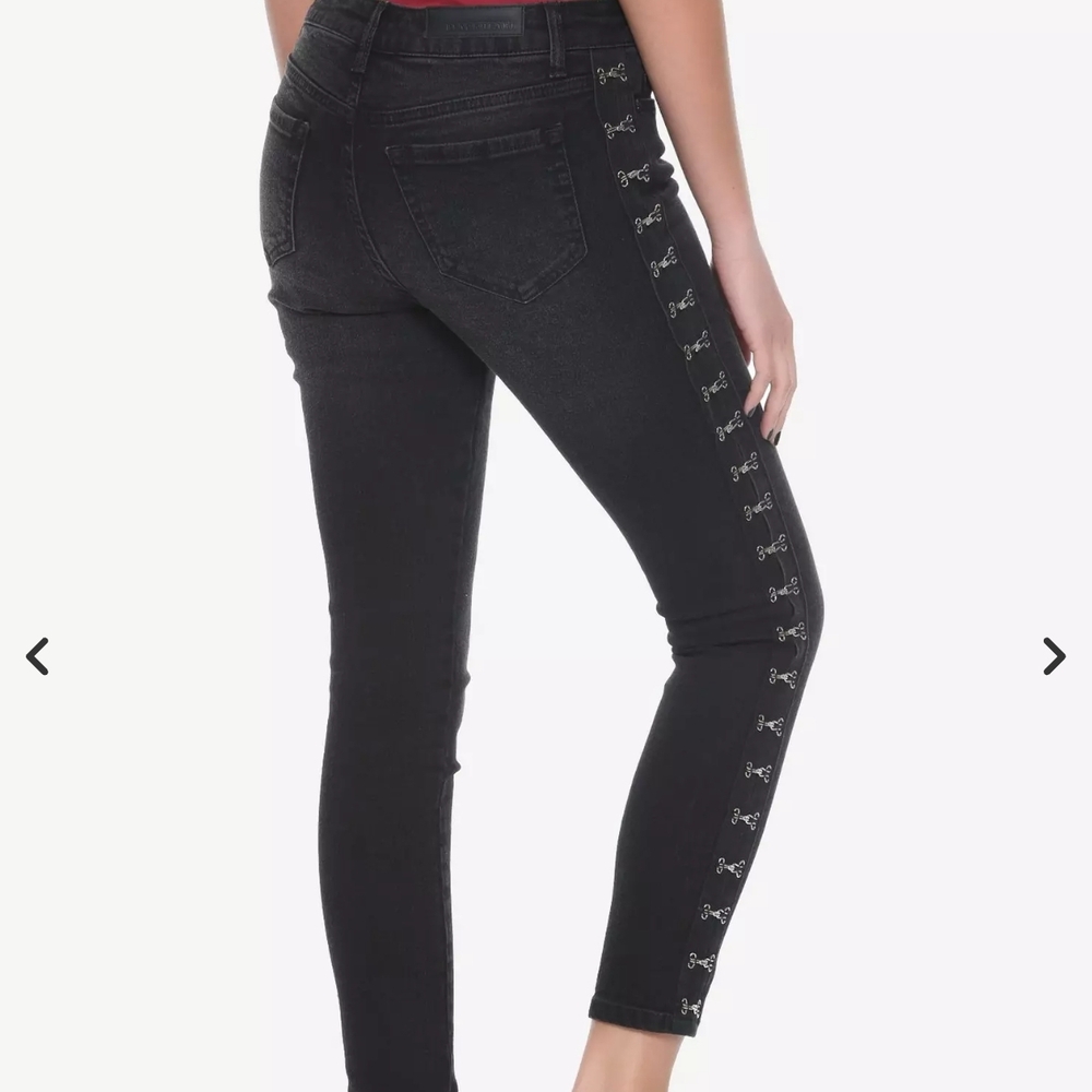 Blackheart Women's Black Skinny Jeans with Side Accents